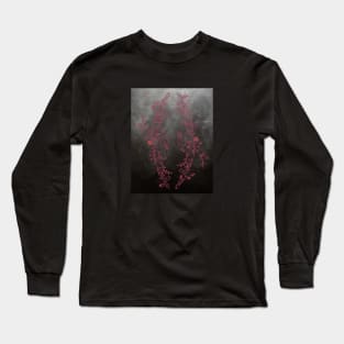 Red black flower design Long Sleeve T-Shirt